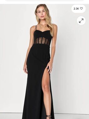 Remarkable Allure Black Corset Sleeveless Mermaid Maxi Dress